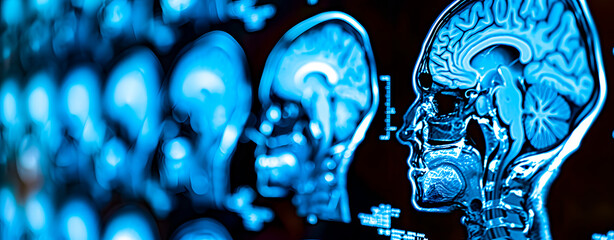 Cross-sectional brain scan of a patient with neurological or neurodegenerative disease