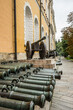 Trophy cannons of Napoleon`s army lying near the walls of the Armoury.