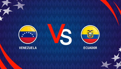 Venezuela vs Mexico broadcast template for sports Copa America 2024. vector illustration