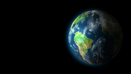 Wall Mural - the earth rotates in the black background. elements of this image furnished by nasa
