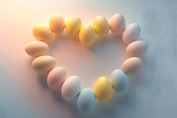 Heart made of colorful Easter eggs