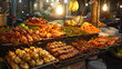 Asian food display at street market