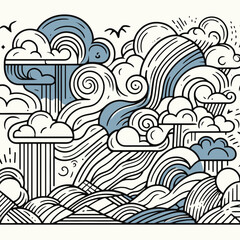  illustration of an background with clouds