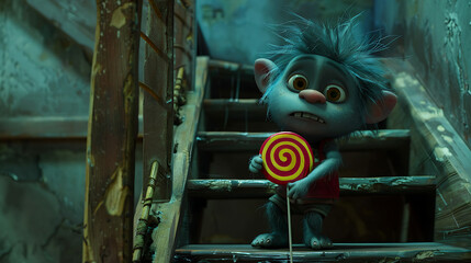 Poster - troll with lollipop