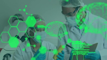 Poster - Animation of scientific data processing over diverse scientists in laboratory