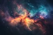 Vibrant nebula in deep space Glowing cosmic dust and gas clouds in various colors. astronomy Deep space exploration Cosmic beauty Universe mystery