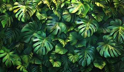 Wall Mural - jungle leaf wall background