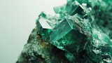 Fototapeta Konie - Macro emerald stone mineral in rock on white background close up
