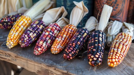 Wall Mural - rainbow corn or commonly known as glutinous corn, because it has multiple colors