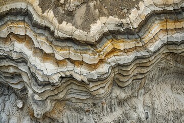 Poster - A mesmerizing natural pattern showcasing the intricate, multicolored layers of rock strata with exceptional detail