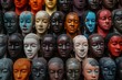 © ChaoticMind - A collection of African masks in a diverse palette showcases cultural diversity and artistry
