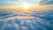 Aerial View Above The Clouds. Beauty nature. Sunlight