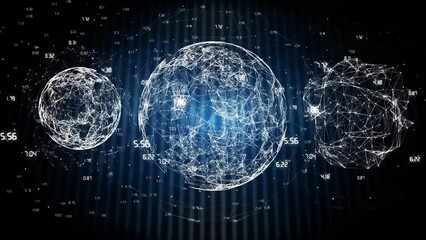Poster - Animation of network of connections with data processing over globes
