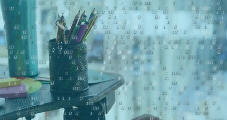 Poster - Animation of binary coding over office