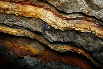 Poster - The vivid colors and intricate layers of a rock formation showcase nature's artistry and the geological processes