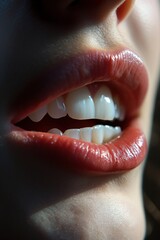 Sticker - close up of a woman's lips and teeth