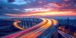 Sunset Highway: A Vibrant Evening Sky Illuminates a Busy, Curving Overpass