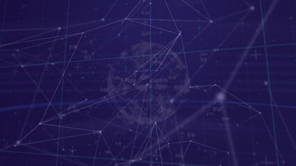 Poster - Animation of network of connections over globe with data processing