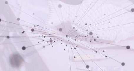 Poster - Animation of network of connections with black spots over fish