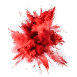 Fototapeta Las - Red powder explosion isolated on white background. With clipping path