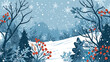 Banners with winter motifs, encouraging customers to explore special seasonal discounts. Copy Space