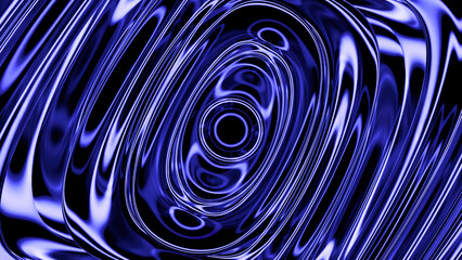Poster - Abstract hypnotic liquid waves background. Design. Spreading rings of water of blue color.