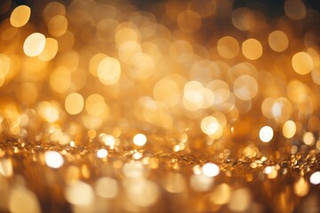 Aufkleber - Gold light bokeh for holiday lights background or Christmas background