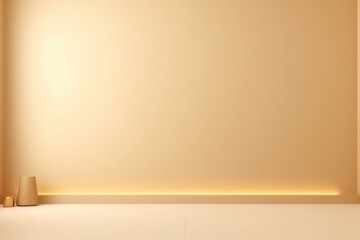 Canvas Print - Minimalistic abstract light beige and gold product presentation background.