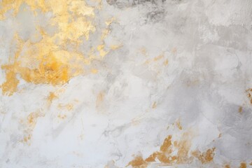Poster - gold  gold  White and golden messy wall stucco texture background. Decorative wall paint.