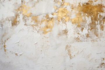 Wall Mural - gold  gold  White and golden messy wall stucco texture background. Decorative wall paint.