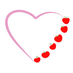 Wall Mural - Half of heart shape with apples clipart