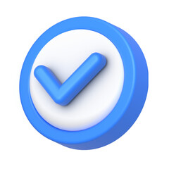 Wall Mural - blue check mark button