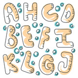 Fototapeta Dinusie - letters of the alphabet Hand Drawn Vector illustration