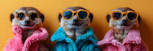 Fashion Meerkat With Colored Dress And Sunglasses, 
