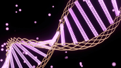 Poster - DNA genome double helix. Design. Science and medicine concepts. Medical research, genetic engineering.