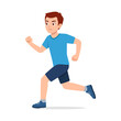 happy young sporty man running