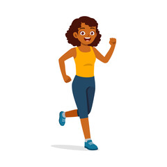 Poster - happy young sporty woman running