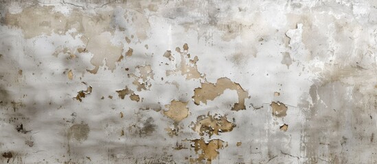 Sticker - An aged piece of concrete wall with a stucco texture backdrop, showing peeling and faded paint in various colors. The paint is chipped and cracked, revealing the rough surface beneath.