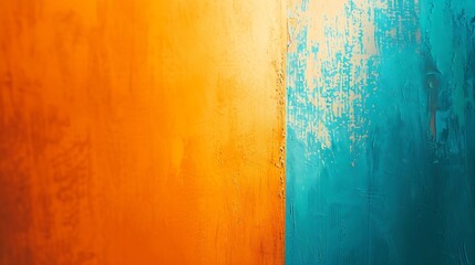 Aufkleber - Blue orange gradient background Toned rough texture Painted wall background with copy space for design : Generative AI