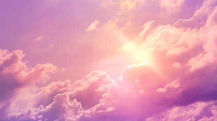 Aufkleber - Purple sky with clouds Sunset Evening sky background with copy space for design Web banner Website header : Generative AI