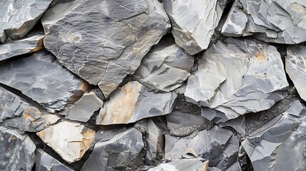 Aufkleber - Gray stone background Wide banner with rock texture Mountain surface texture Closeup : Generative AI