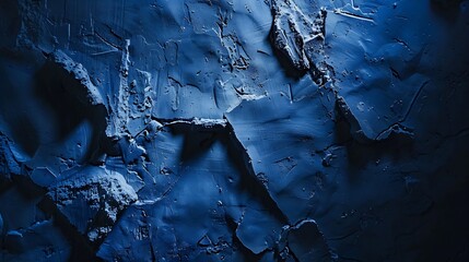 Fototapete - Navy blue abstract background Dark blue toned texture of a rough plastered concrete wall Monochrome background with copy space for design Wide banner : Generative AI