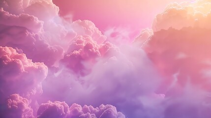 Wall Mural - Purple pink sky with clouds Background with copy space for design : Generative AI