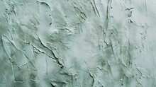 Light Pale Gray Green Uneven Texture Painted Old Concrete Wall With Plaster Sage Green Color Grunge Rough Surface Background For Design Empty Closeup : Generative AI