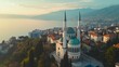 Aerial view of the The Islamic Center of Rijeka Croatia : Generative AI