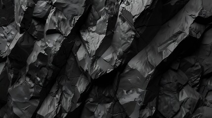 Aufkleber - Mountain background texture Closeup Black rock background Dark gray stone background Black and white background Black grunge texture Contrast monochrome rocky texture Detail : Generative AI