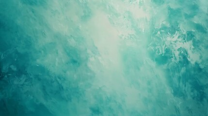 Poster - Light blue green abstract pattern Gradient Painted watercolor paper texture Teal color art background with space for design : Generative AI