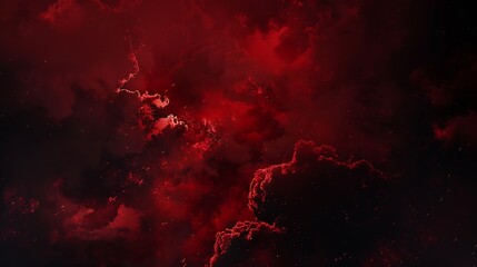 Poster - Black blood red fiery sky with clouds Horror background for design Dramatic frightening ominous skies Hell inferno Scary creepy evil spooky eerie Armageddon apocalypse concept : Generative AI