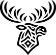 reindeer, deer, and animal silhouettes in ethnic tribal tattoos

