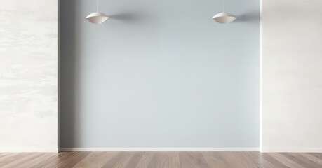 Wall Mural - Interior background of room with brown wall for copy space and small plant ai generated